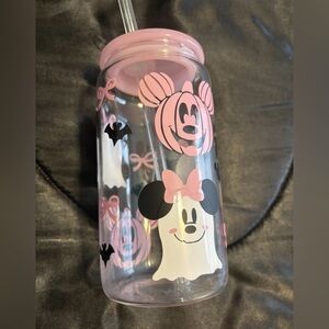 Disney Minnie Mouse Halloween Ghost 24oz Acrylic Tumbler w/ Lid & Straw